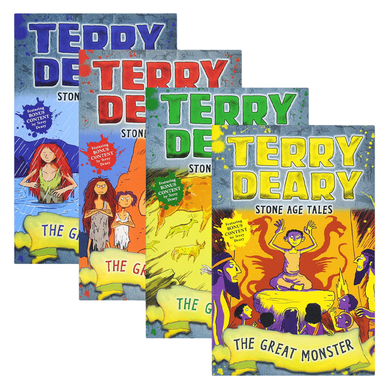 英文原版 Terry Deary's Historical Talesy Stone Age Tales 石器时代的故事4册 儿童章节桥梁小说 英文版 进口英语原版书籍