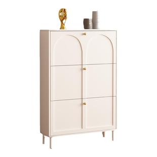 奶油风超薄翻斗鞋柜家用门口简约现代入户玄关柜门后小户型鞋架17