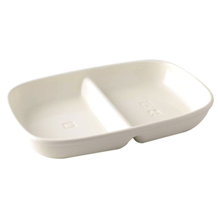 DEARYOU日本进口Studio M陶瓷分隔餐盘早餐盘分格餐盘方形奶油风