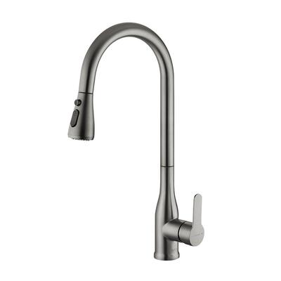 防溅冷热抽拉式可旋转家用水龙头