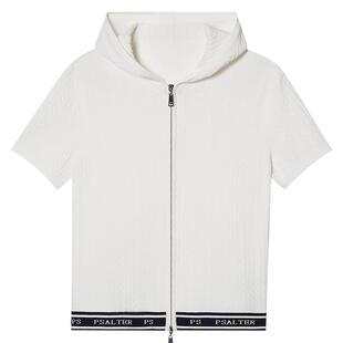 诗篇专选休闲百搭拉链针织短袖连帽开衫薄款外套2025夏季新款