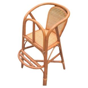 儿童茶楼饭桌椅真藤酒店家居农庄现代藤编椅BB凳子宝宝防摔跤桌椅