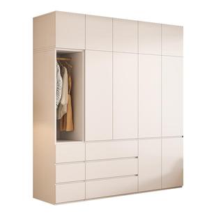 衣柜家用卧室实木2025新款爆款简易出租房用奶油风免拉手儿童衣橱