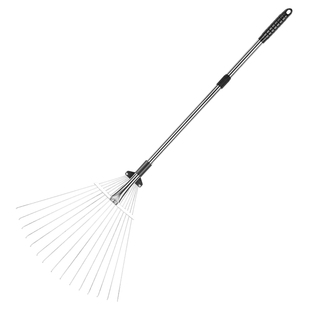 搂草耙子不锈钢农用扒草除草扫树叶扒子钉耙伸缩园林园艺草坪工具