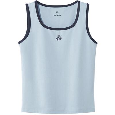 热风2026年女士甜美樱桃印花背心