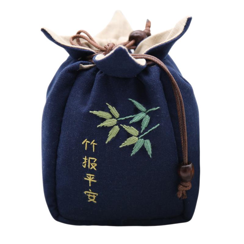 手工刺绣茶具收纳包diy材料包