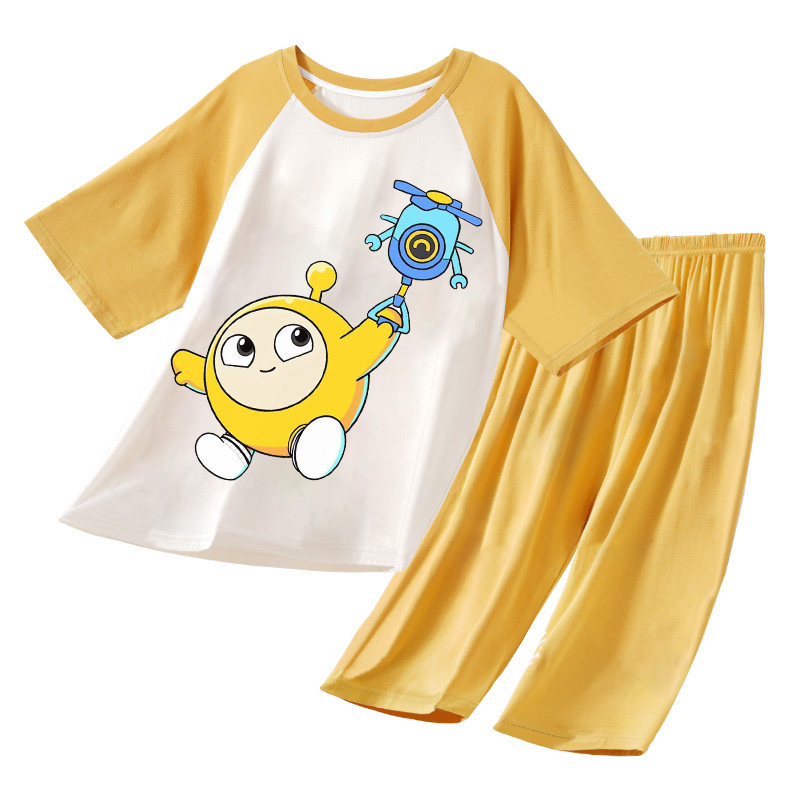 少女夏季莫代尔七分裤卡通家居服