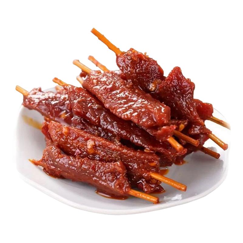湖南特产爆款牙签肉红英芝香辣鸭肉串即食肉干麻辣熟食肉干小零食