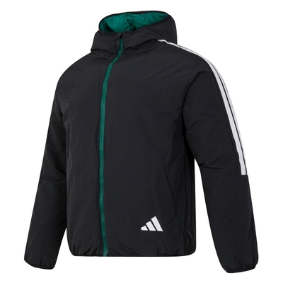 阿迪达斯连帽羽绒服男子2025冬季新款双面穿运动服保暖夹克JM4624