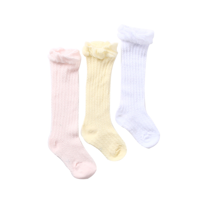 春季0-1网眼过膝夏天婴儿袜子