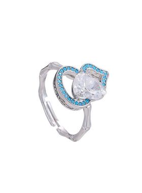 轻奢松石蓝葫芦开口可调女戒