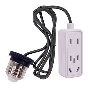 灯头取电转换插座带线一体3孔螺旋螺纹螺丝螺口灯口转接三孔排插