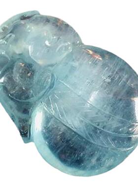 水晶海蓝宝吊坠貔貅雕刻