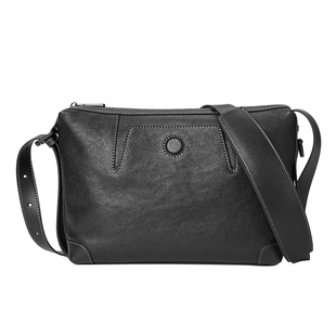 【真皮】皮尔卡丹男士斜挎包时尚简约牛皮通勤邮差包商务单肩包男