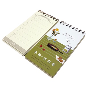 手帐本子高颜值复古硬壳线圈上翻硬壳迷你空白可爱英文时间轴高中生todolist学习工作日程每日weeks周计划本