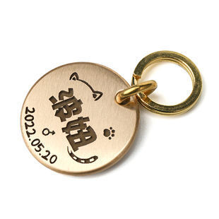 深雕刻宠物猫牌狗牌定制铜身份牌猫咪防丢失铭牌泰迪柴犬挂牌刻字