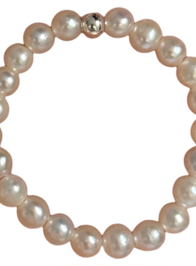 OkFineyard天然珍珠戒指女款素圈近圆小珠叠戴指环轻奢高级感尾戒