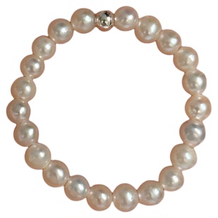 OkFineyard天然珍珠戒指女款素圈近圆小珠叠戴指环轻奢高级感尾戒