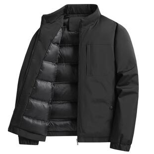 罗蒙羽绒服男款冬季2026新款休闲男士衣服加厚短款秋冬白鸭绒外套