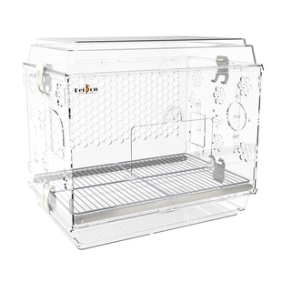 鹦鹉笼子家用防溅防飞羽玄凤牡丹虎皮专用别墅观赏亚克力透明鸟笼