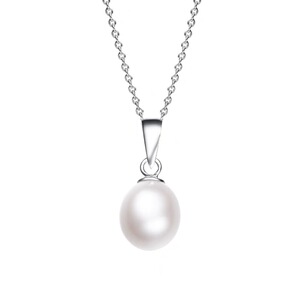 天然淡水珍珠S925银吊坠女网红经典瓜子扣锁骨链百搭简约时尚颈饰