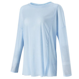 岚纹宽松瑜伽服罩衫女健身服训练长款普拉提跑步运动长袖上衣新款