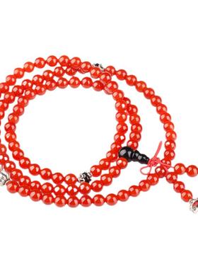 天然红玛瑙藏银隔珠和黑玛瑙隔珠