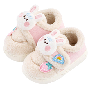 巴拉巴拉儿童棉拖鞋女童冬季宝宝室内家居鞋可爱卡通保暖男童棉鞋