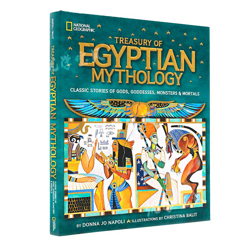 进口英文原版正版 埃及神话故事 Treasury of Egyptian Mythology 全彩插画精装大开版 神话系列 国家地理 National Geographic