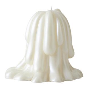 手作漆艺白色珍珠无烟蜡烛室内烛光晚餐高级氛围感装饰品摆件烛台