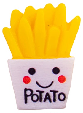 微景观笑脸薯条食玩造景装饰摆件