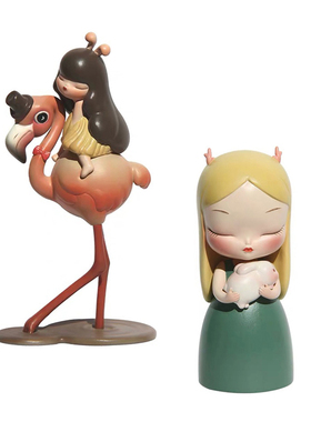 白夜童话晚安兔贾晓鸥原创风摆件