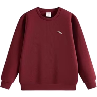 安踏红色本命年亲子装秋冬季新款宽松长袖卫衣一家三口休闲套头衫