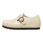 白色厚底勃肯鞋女鞋2026早春新款单鞋内增高巨好看配裙子真皮鞋子