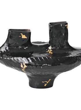 大丹 正品 《艺术》中古藏品/大师级金箔大漆 样板间会所花器摆件