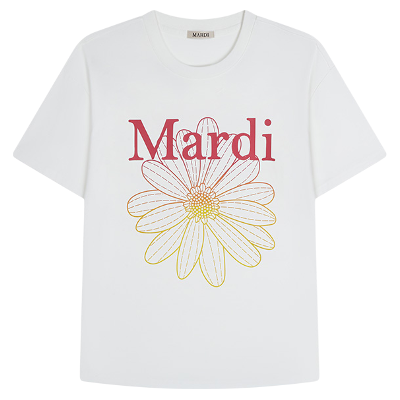 MARDI小雏菊渐变字母印花T恤
