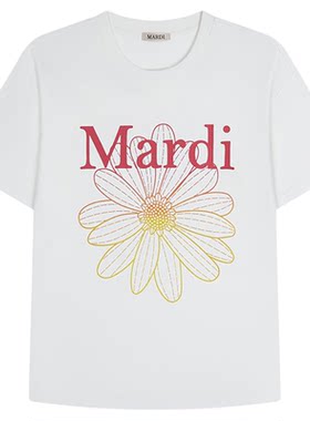 MARDI小雏菊渐变字母印花T恤