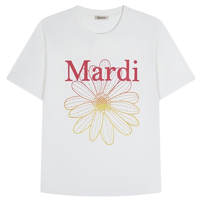 MARDI小雏菊渐变字母印花T恤