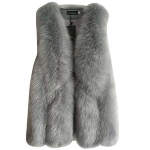 貂毛反季皮草马甲女款2025新款坎肩仿貂皮背心中长款冬款时尚爆款