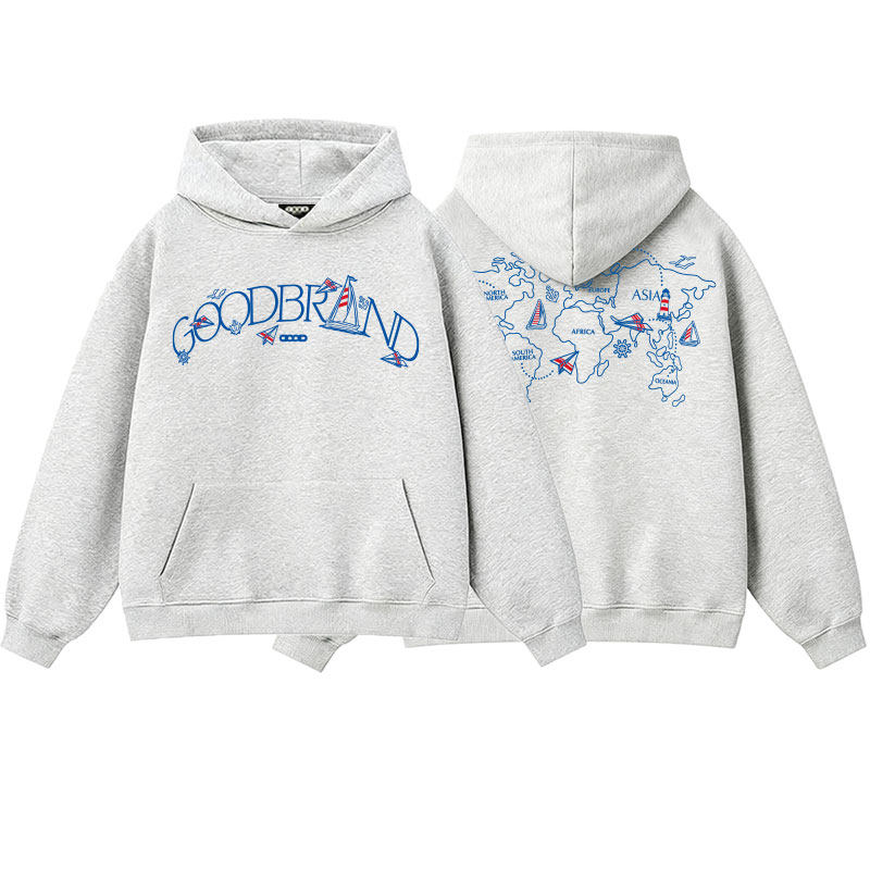 【官方正品】GOOD BRAND新款环游地球时尚高级感连帽卫衣男女同款