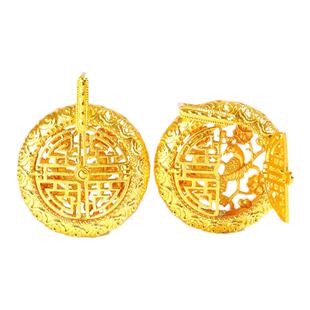 金店同款开门见喜项链男女饰品雕花镂空挂件吊坠复古毛衣链坠子