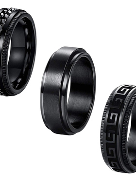 套转动装指环可旋转减压饰品太钢