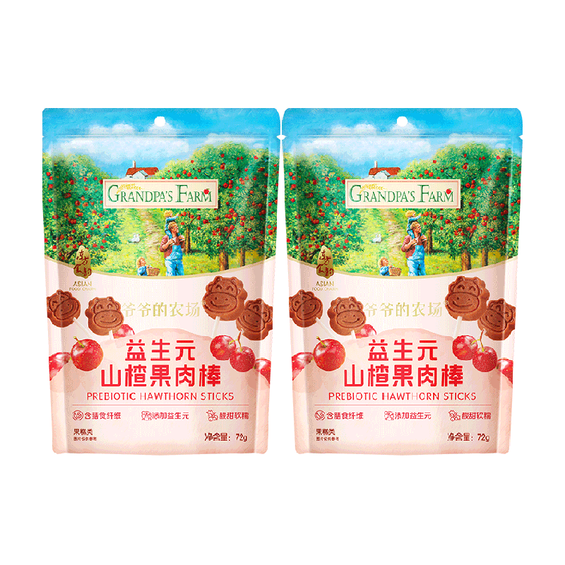 爷爷的农场益生元山楂棒72g×2件