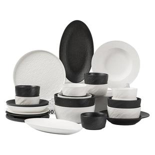 碗碟套装家用餐具套装轻奢高级感2025新款釉下彩碗盘简约乔迁新居