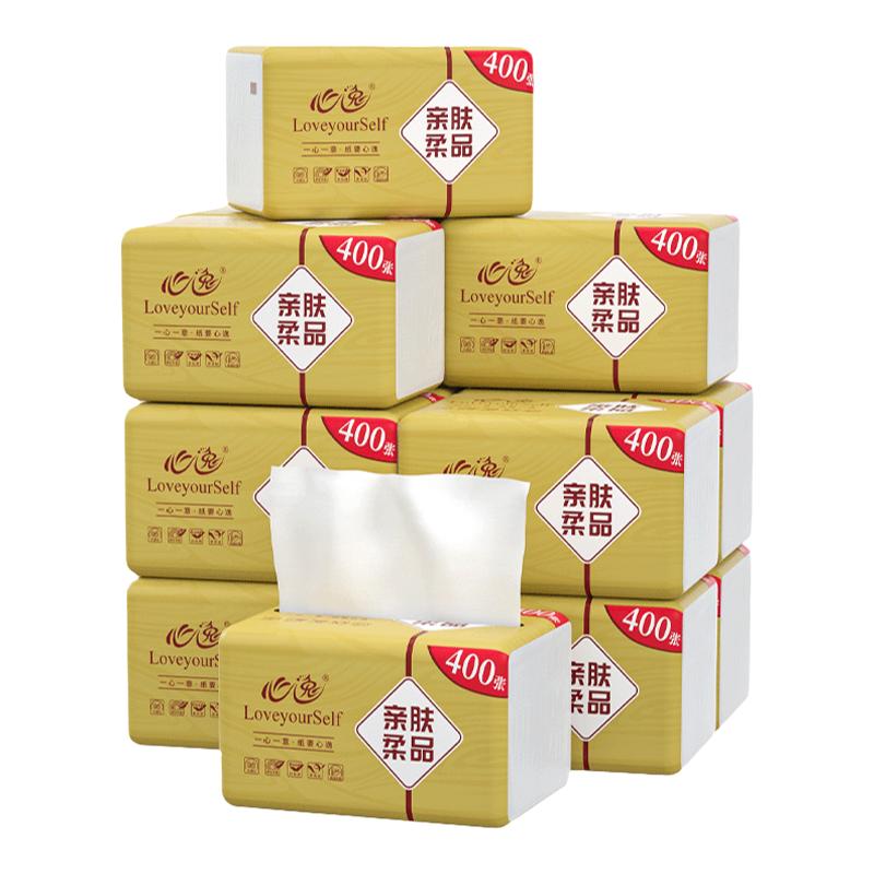 400张原木纸巾抽纸整箱实惠装卫生纸家用餐巾纸木浆擦手纸抽取式
