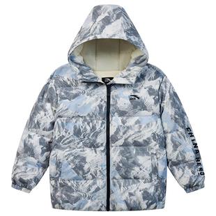 安踏儿童男女童中长款羽绒服2025冬季新款舒适保暖中大童连帽外套