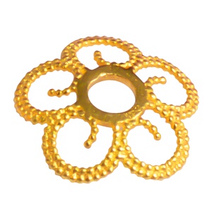 纯18k金花托隔珠隔片小配件隔垫古法金diy配件配饰手工金手串手链