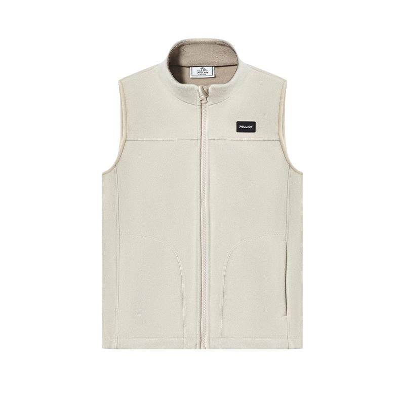 伯希和抓绒衣女户外双面摇粒绒马甲上衣男保暖珊瑚绒背心运动外套