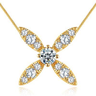 莱绅通灵18K金钻石吊坠女王十字