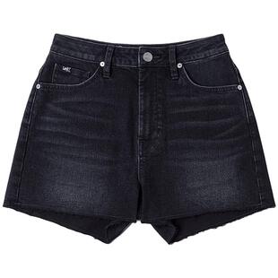 Lee日常经典五袋款设计毛边黑灰色水洗女士牛仔短裤休闲潮A08079